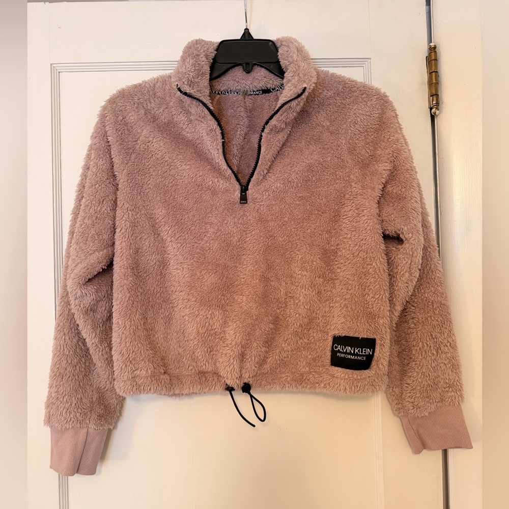 Calvin Klein Women's Blush Quarter-Zip Sweater